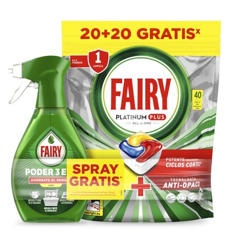 Fairy Lavavajillas Platinum Plus All In One Formato Especial Lavavajillas a máquina en cápsulas elimina restos difíciles con aroma a limón