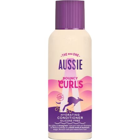 Aussie Bouncy Curls Hydrating Conditioner Acondicionador vegano hidratante intenso sin siliconas ofrece una limpieza suave para cabello rizado y ondulado 100 ml