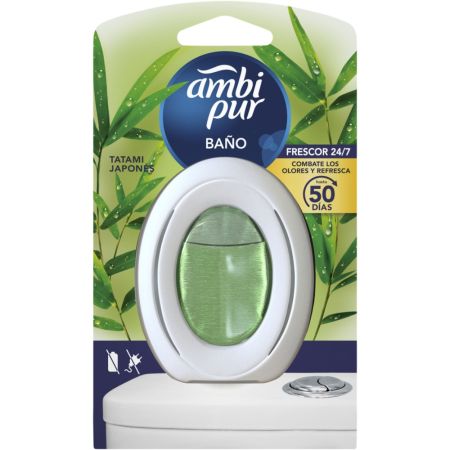 Ambipur Ambientador Tatami Japonés Baño Ambientador para baño sin necesidad de pilas elimina y previene los olores hasta 50 días