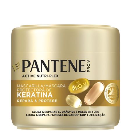 Pantene Pro-V Repara & Protege Mascarilla Reconstructora Keratina Champú capilar reparadora ofrece brillo y suavidad previniendo puntas abiertas para cabello débil y dañado 300 ml