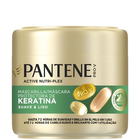 Pantene Pro-V Nutri-Plex Suave & Liso Mascarilla De Keratina Mascarilla combate aspereza y encrespamiento acabado suave y sedoso para cabello seco 300 ml
