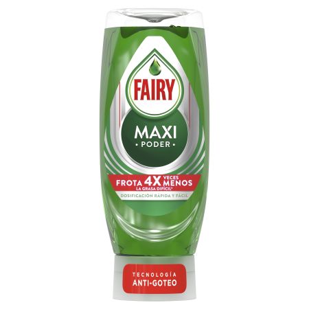 Fairy Lavavajillas Maxi Poder Lavavajillas a mano antigoteo limpieza fácil y sin esfuerzo 440 ml