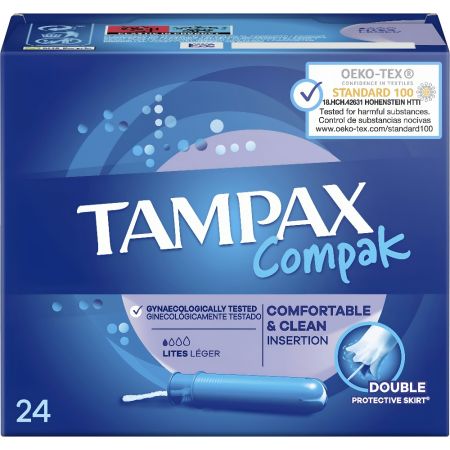 Tampax Tampones Compak Lites Tampones con aplicador de plástico 24 uds