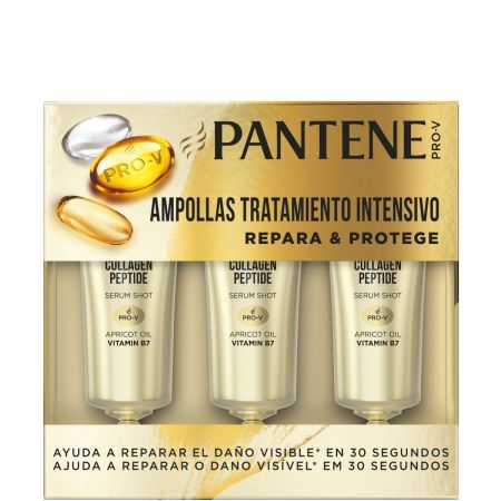Pantene Pro-V Ampollas Tratamiento Intensivo Repara & Protege Ampollas rescate ayudan a reparar el daño visible en 30 segundos 3x15 ml
