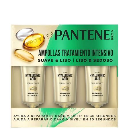 Pantene Pro-V Ampollas Tratamiento Intensivo Suave & Liso Estuche Ampollas rescate reparadoras del daño visible 3x15 ml