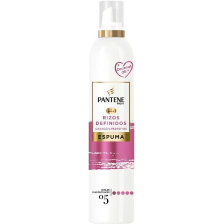 Pantene Pro-V Rizos Definidos Espuma Nº5 Espuma capilar fijadora nutritiva ofrece definición brillo protección y cuidado intenso para cabello rizado
