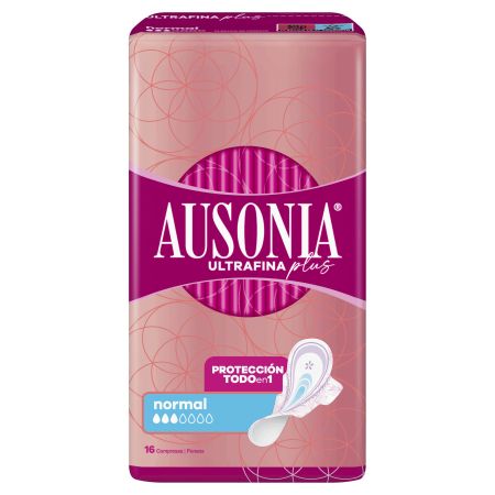Ausonia Ultrafina Plus Normal Compresas Compresas con alas de máxima absorción neutralizan los olores 6 uds