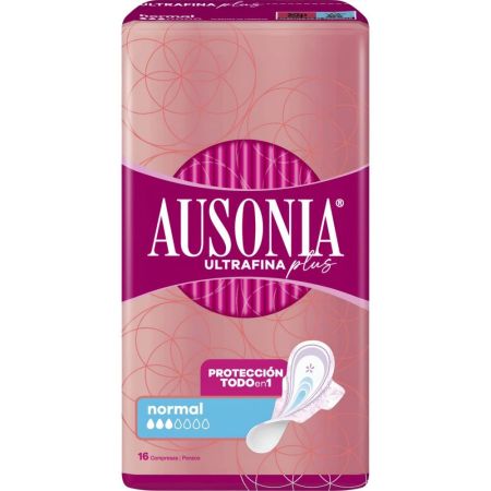 Ausonia Ultrafina Plus Normal Compresas Compresas con alas de máxima absorción neutralizan los olores 6 uds