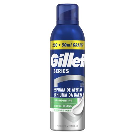 Gillette Series Espuma De Afeitar Formato Especial Espuma de afeitar calmante con aloe vera para un afeitado suave 250 ml