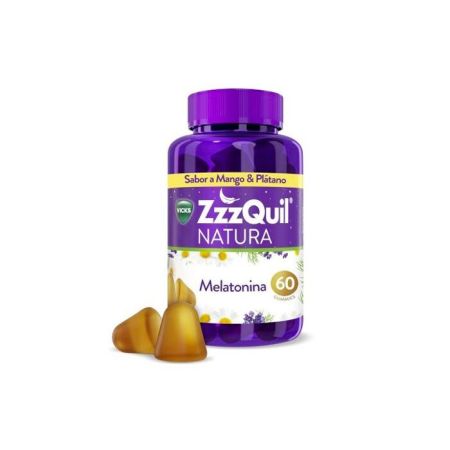 Zzzquil Natura Melatonina Complemento alimenticio de mango y plátano que ayuda a dormir y conciliar el sueño