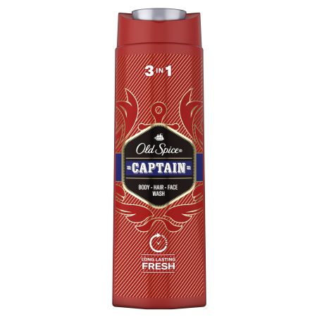 Old Spice Captain Gel De Baño-Champú 2 En 1 Gel de baño y champú limpia la piel y deshace el mal olor 400 ml
