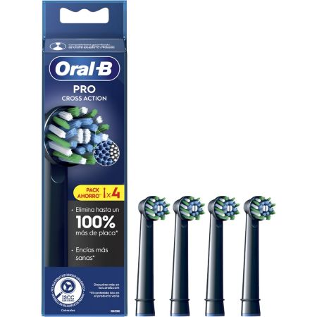 Oral-B Cepillo Dental Pro Cross Action Recambio Pack Ahorro Cepillo de dientes eléctrico elimina hasta un 100% más de placa 4 uds
