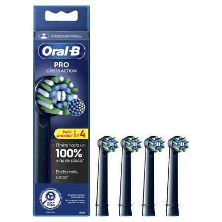 Oral-B Cepillo Dental Pro Cross Action Recambio Pack Ahorro Cepillo de dientes eléctrico elimina hasta un 100% más de placa 4 uds