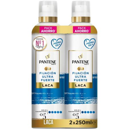 Pantene Pro-V Fijación Ultra Fuerte Laca Nº 05 Duplo Pack Ahorro Laca ofrece fijación duradera antiencrespamiento 2x250 ml