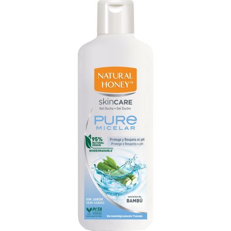 Natural Honey Skin Care Pure Micelar Gel De Ducha Gel de ducha protege y respeta el ph de la piel con extractos de bambú 650 ml