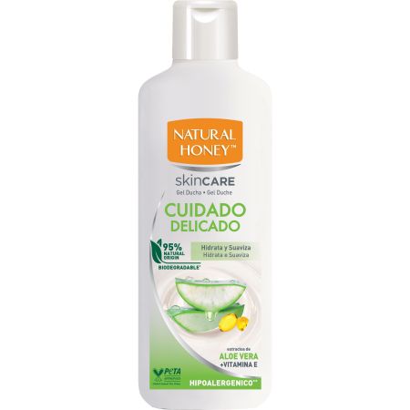 Natural Honey Skin Care Cuidado Delicado Gel De Ducha Gel de ducha hidrata y suaviza con aloe vera y vitamina e 650 ml