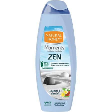 Natural Honey Moments Zen Gel De Ducha Gel de ducha biodegradable relaja tu cuerpo y mente de jazmine y scandal 600 ml