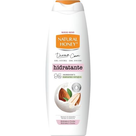 Natural Honey Derma Care Hidratante Gel De Ducha Gel de ducha biodegradabe ofrece hidratación y cuidado con extracto de almendra 650 ml