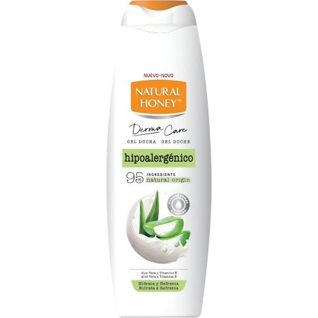Natural Honey Derma Care Hipoalergénico Aloe Vera Vitamina E Gel De Ducha Gel de ducha biodegradabe refresca y nutre con aloe vera y vitamina e 650 ml