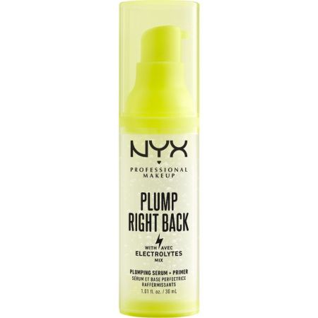 Nyx Professional Makeup Plump Right Back Plumping Serum+Primer Prebase de maquillaje hidrata ofreciendo una prolongación del maquillaje hasta 24 horas con ácido hialurónico 30 ml