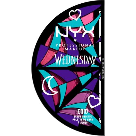 Nyx Professional Makeup Wednesday Blush Palette Edición Limitada Paleta de colorete pigmentada ofrece brillo y color a tus mejillas creando un look drámatico 4 tonos