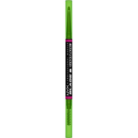 Nyx Professional Makeup Blade & Shade Eyebrow Pencil Lápiz de cejas con cepillo resistente a manchas y transferencias para acabado nanoblading 16 horas