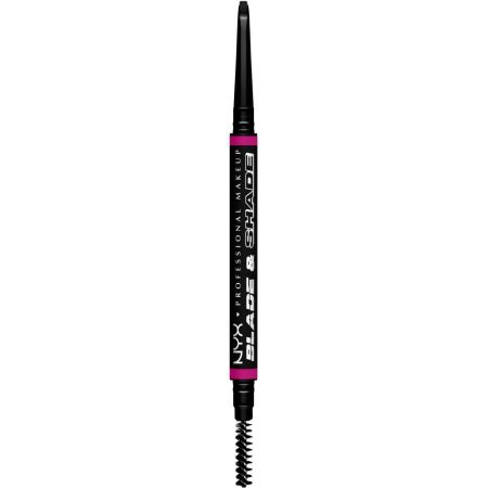 Nyx Professional Makeup Blade & Shade Eyebrow Pencil Lápiz de cejas con cepillo resistente a manchas y transferencias para acabado nanoblading 16 horas