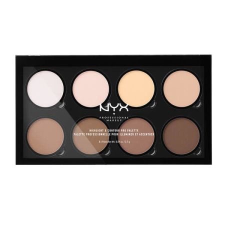 Nyx Professional Makeup Highlight & Contour Pro Paleta de iluminador y contorneado ofrece cobertura ligera y colores neutros