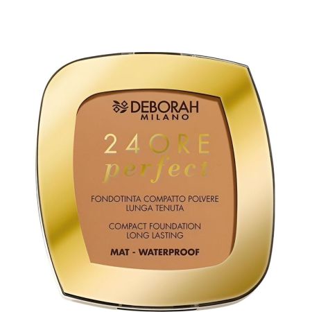 Deborah Milano 24 Ore Perfect Compact Foundation Long Lasting Polvos compactos resistentes al agua ofrecen acabado impecable de larga duración