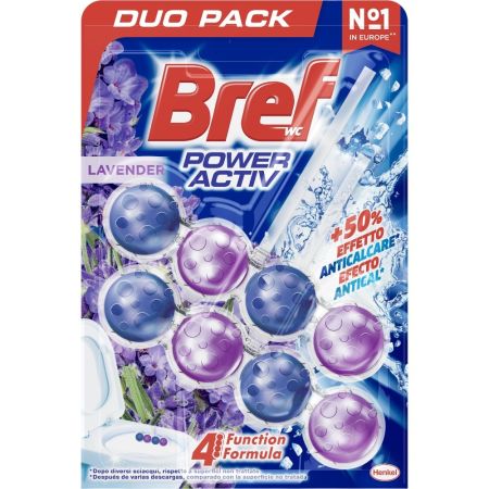 Bref Colgador Wc Power Activ Lavender Colgador wc neutralizador de olores ofrece limpieza frescor y aroma duradero a lavanda protegiendo contra la cal 50 gr