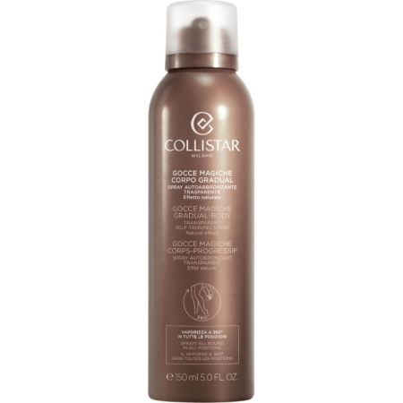 Collistar Gocce Magiche Viso Cuerpo Spray Gradual Spray autobronceador corporal transparente ofrece efecto calmante e hidratante para bronceado dorado y uniforme al instante 150 ml