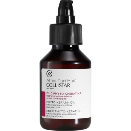 Collistar Attivi Puri Hair Aceite Con Fitoqueratina Mascarilla reestructurante intensivo con acción calmante y nutritiva para cabello dañado y quebradizo 100 ml