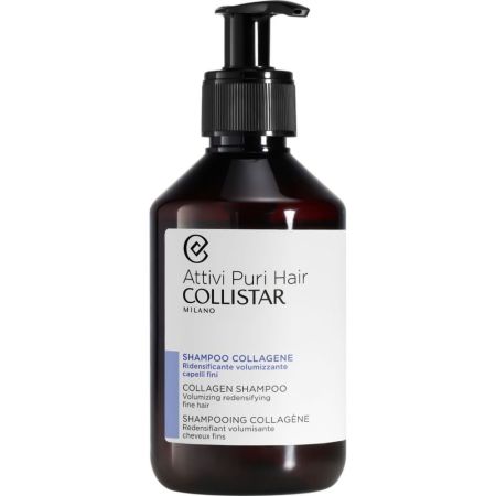 Collistar Attivi Puri Hair Champú Con Colágeno Champú de textura ligera ofrece cuerpo y densidad aumentando la consistencia para cabello fino 100 ml