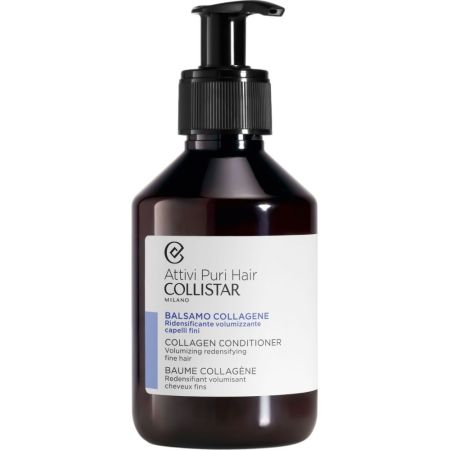 Collistar Attivi Puri Hair Bálsamo Con Colágeno Acondicionador de textura ligera ofrece cuerpo y densidad aumentando la consistencia para cabello fino 100 ml