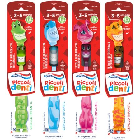 Aquafresh Piccoli Denti Cepillo Infantil  3-5 Años Cepillo de dientes infantil ayuda suavemente a limpiar sus pequeños dientes