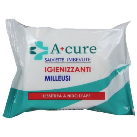 A+Cure Toallitas Salviette Imbevute Igienizzanti Milleusi Toallitas húmedas higienizantes sin necesidad de enjuage 20 uds