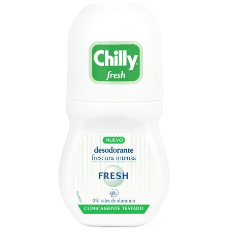 Chilly Fresh Desodorante Roll-On Desodorante sin aluminio frescura intensa 48 horas 50 ml