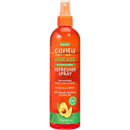 Cantu Hydrating Avocado Refresher Spray Spray hidratante para refrescar los rizos devuelve al cabello seco y opaco su estado natural 350 ml