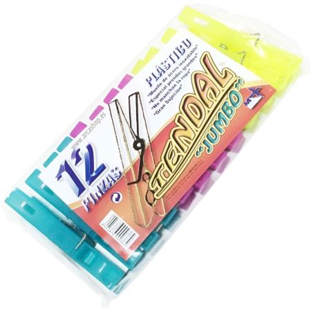Tendal "Jumbo" Pinzas Pinzas de plástico extragrandes fabricada con polipropileno de alta fluidez 12 uds