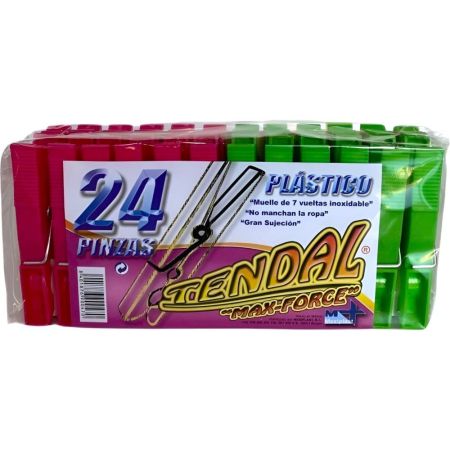 Tendal "Max-Force" Pinzas Pinzas de plástico de acero inoxidable con gran capacidad de sujección y muelle 24 uds
