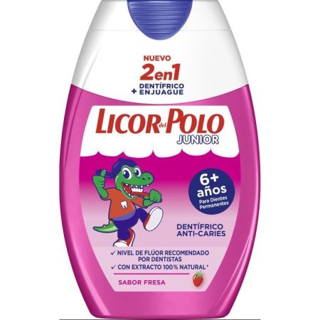 Licor Del Polo Junior 2en1 +6 Años Dentífrico + Enjuage Pasta de dientes infantil anticaries sabor fresa 75 ml