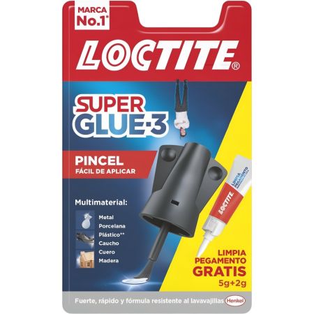 Loctite Super Glue-3 Pegamento Pincel Formato Especial Pegamento fuerte rápido y resistente al lavavajillas pega al instante la mayoría de materiales 5 gr