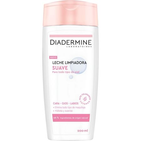 Diadermine Suave Leche Limpiadora Leche limpiadora suave elimina impurezas para rostro ojos y labios 200 ml