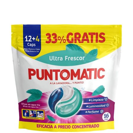 Puntomatic Detergente Ultra Frescor Detergente en cápsulas a máquina limpia perfuma y cuida aportando ultra frescor