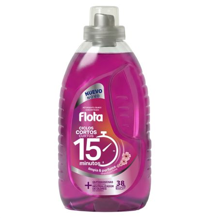 Flota Detergente Líquido Concentrado Ciclos Cortos Limpia&Perfuma Detergente líquido ofrece cuidado óptimo y protección reforzada eliminando las bolitas de tu ropa 38 lavados 1520 ml