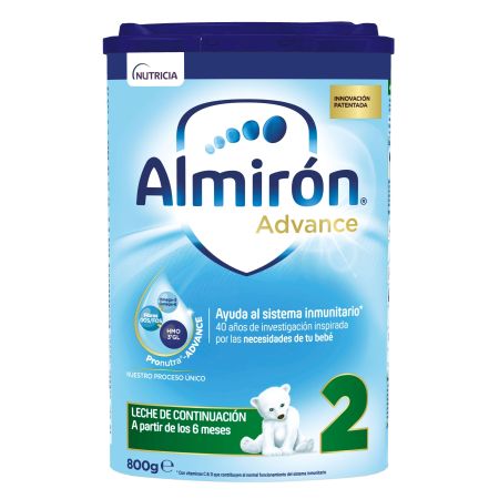 Almirón Advance 2 Leche De Continuación Leche en polvo ayuda al sistema inmunitario y al desarrollo cerebral a partir de 6 meses 800 gr