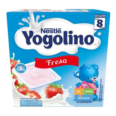 Nestle Yogolino Postre Lácteo Fresa Postre lácteo el postre ideal para tu bebé a partir de 8 meses 4x100 gr