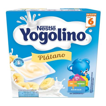 Nestle Yogolino Postre Lácteo Plátano Postre lácteo sin azúcares añadidos desde los 6 meses 4 x100 gr