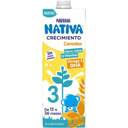 Nestle Leche Crecimiento Junior +1 Año Cereales Leche líquida de crecimiento con un delicioso sabor a partir de un año 1000 ml