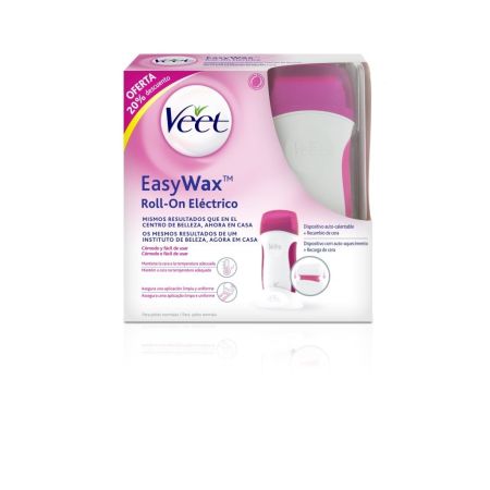 Veet Easy Wax Roll-On Eléctrico Roll-on eléctrico de cera tibia resultados de centro de belleza en tu propia casa
